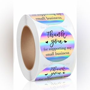 500 1.5 inch Holographic Thank You for Supporting My Small Business Stickers